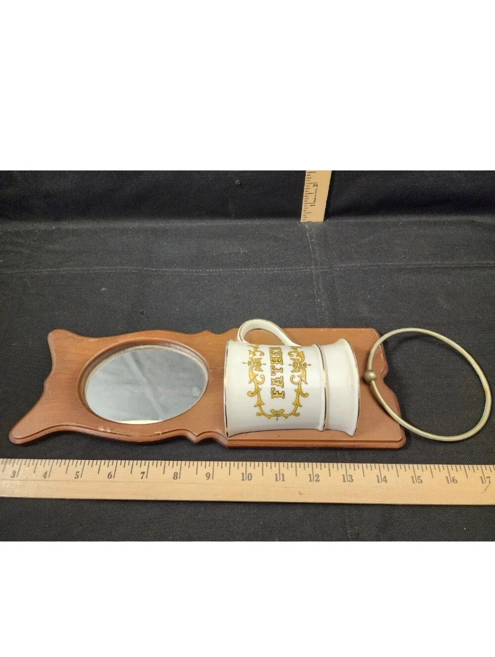 Vintage Knobler Japan Coffee Tea Mug Cup Towel Holder Cottage Core Decor Mirror